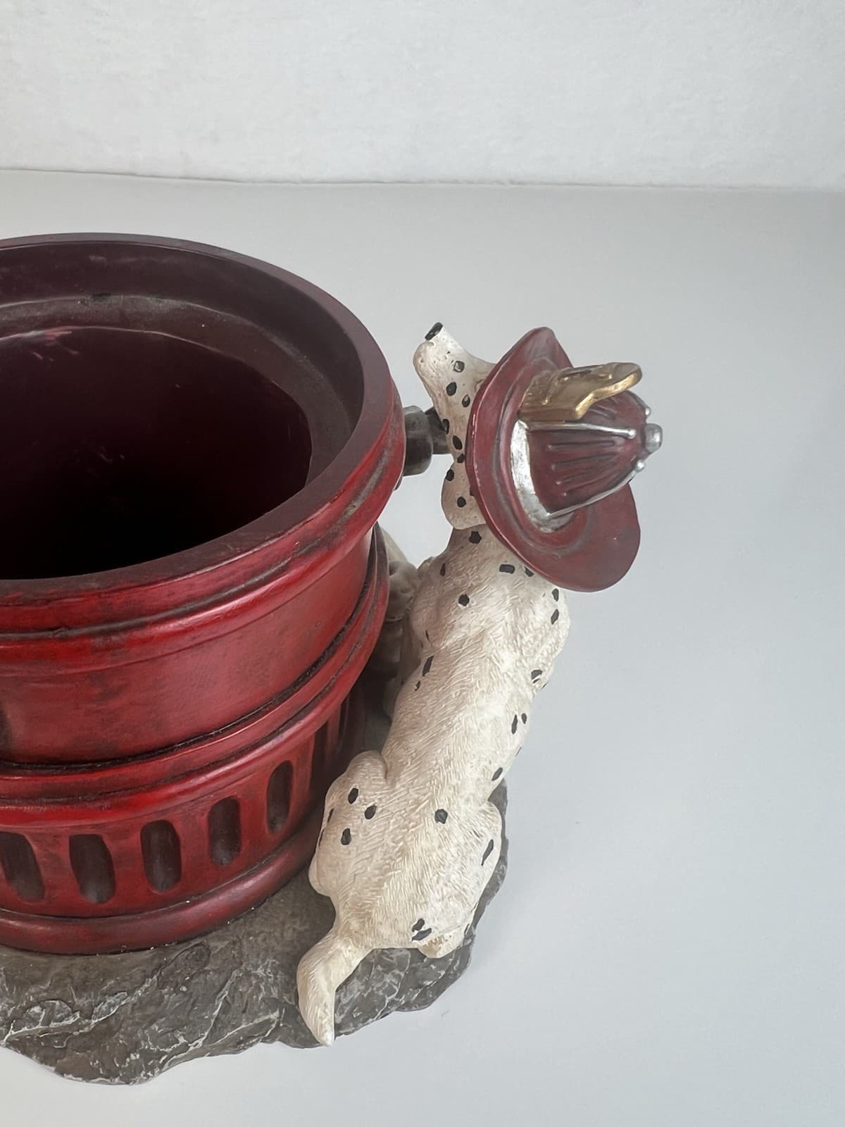 Fireman Firefighter Dalmation Firehydrant Décor Large Candle Holder 4" Resin 5