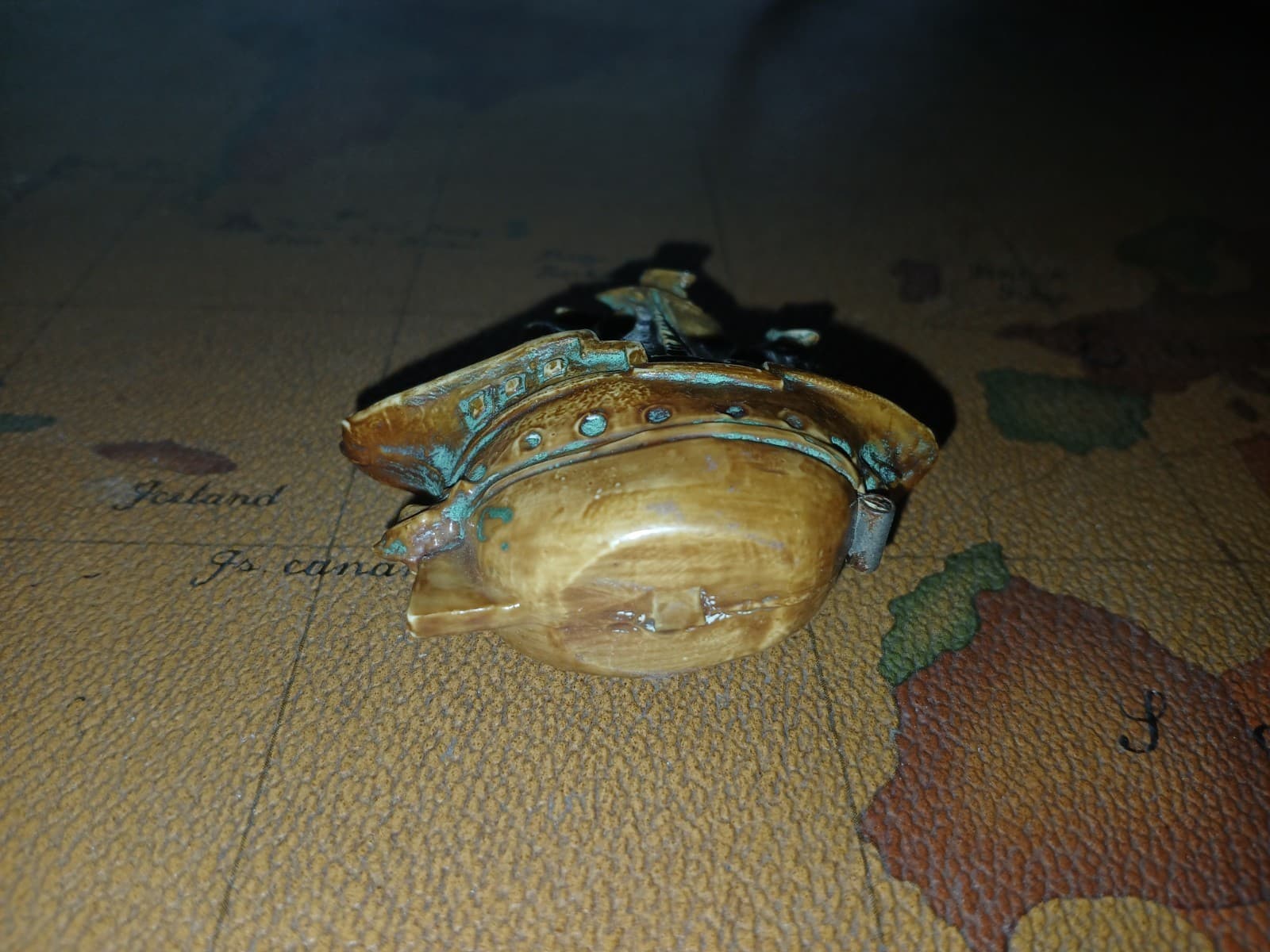 Sewing Vintage Figural Celluloid Tape Measure Sailing Boat Ship Pirate Schooner 5