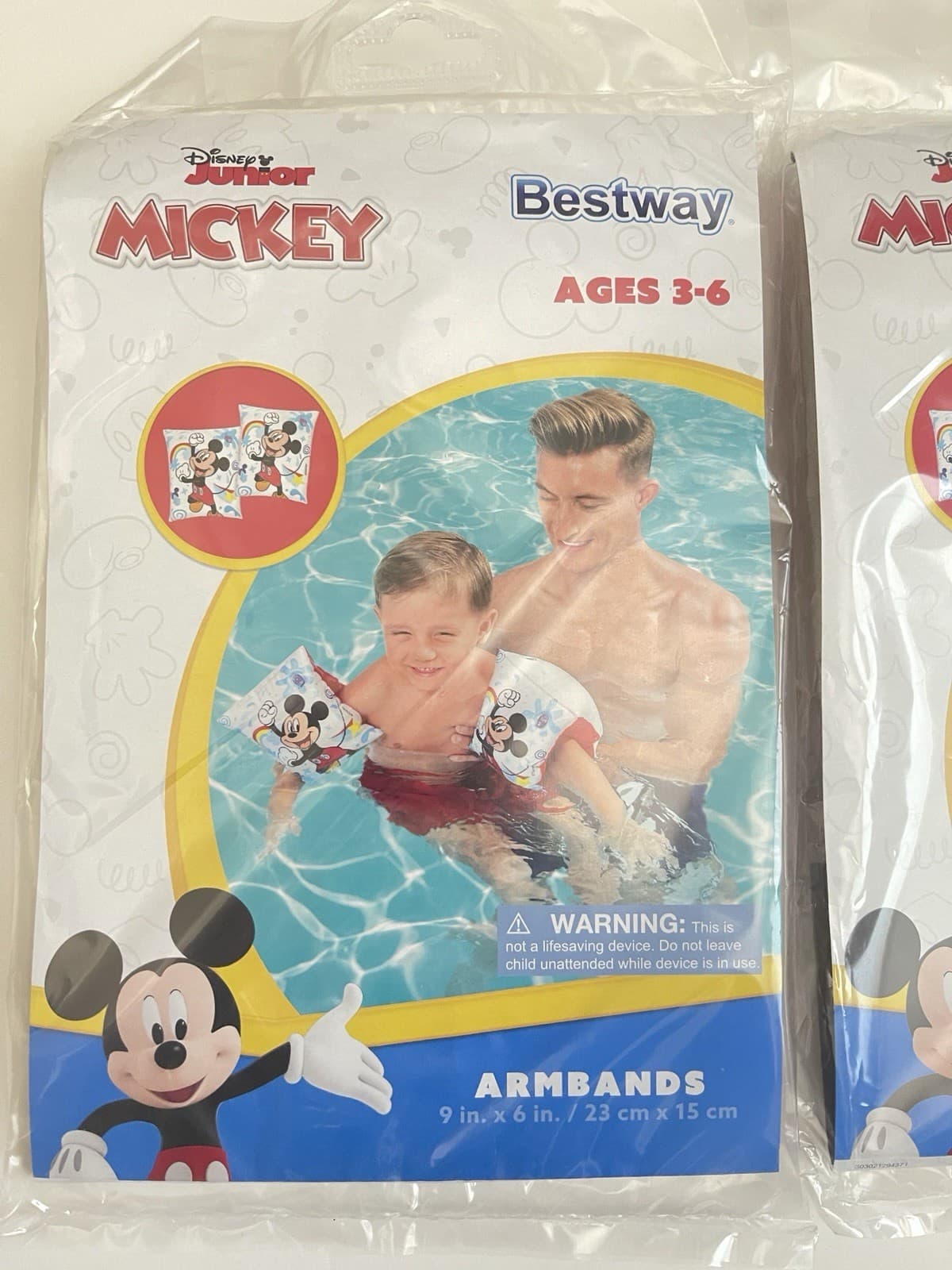 Bestway Disney Junior MICKEY Mouse Armbands 9x6 in inflatable Floaties 2 pairs 2