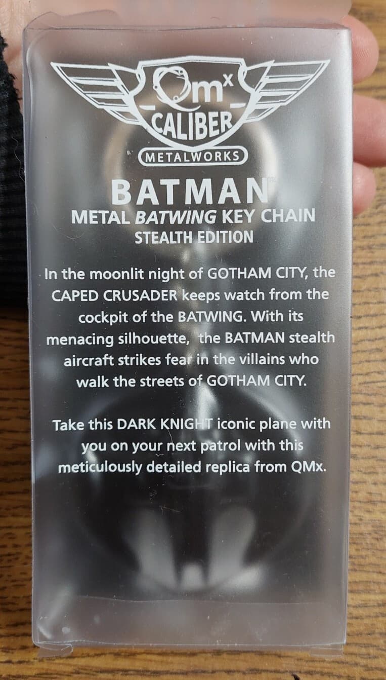*NIB* Batman Dark Knight Batwing Metal Keyring - Stealth Edition, QMX, Lootcrate 2