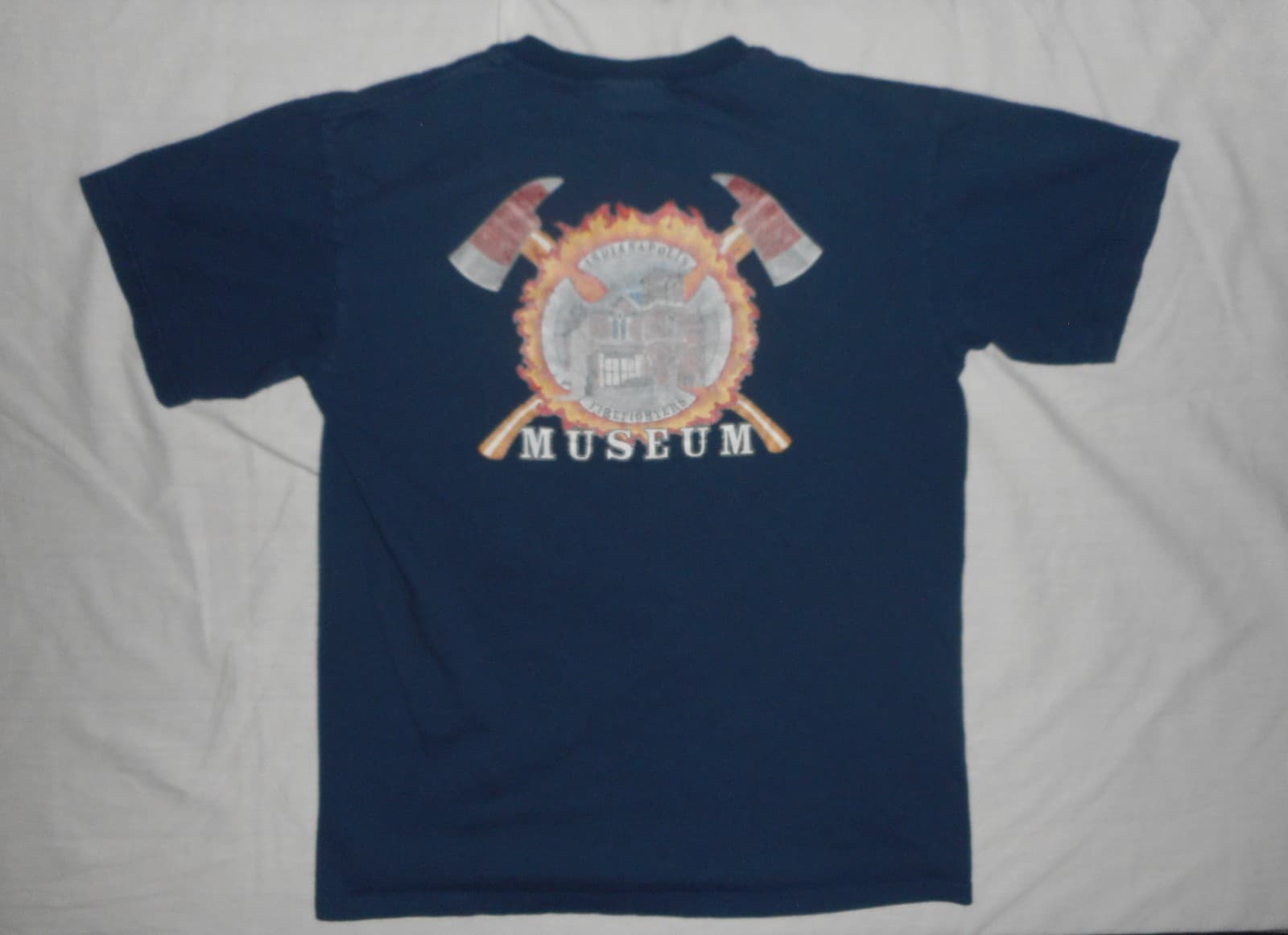 VINTAGE INDIANAPOLIS FIRE DEPARTMENT MUSEUM T-SHIRT - SMALL (TAG MED) - RARE - 2