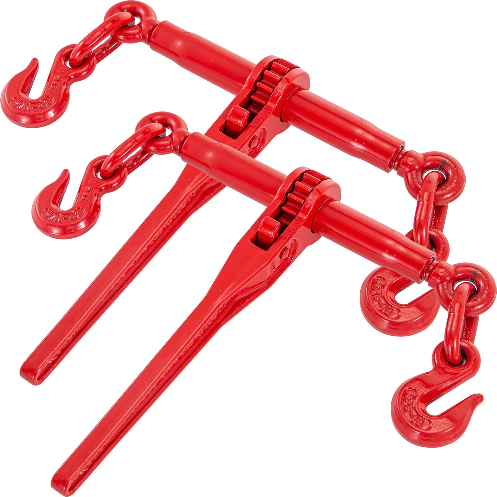 5/16"-3/8" Chain Load Binder Ratchet 6600lbs WLL Chain Hook Tie Down 2PCS