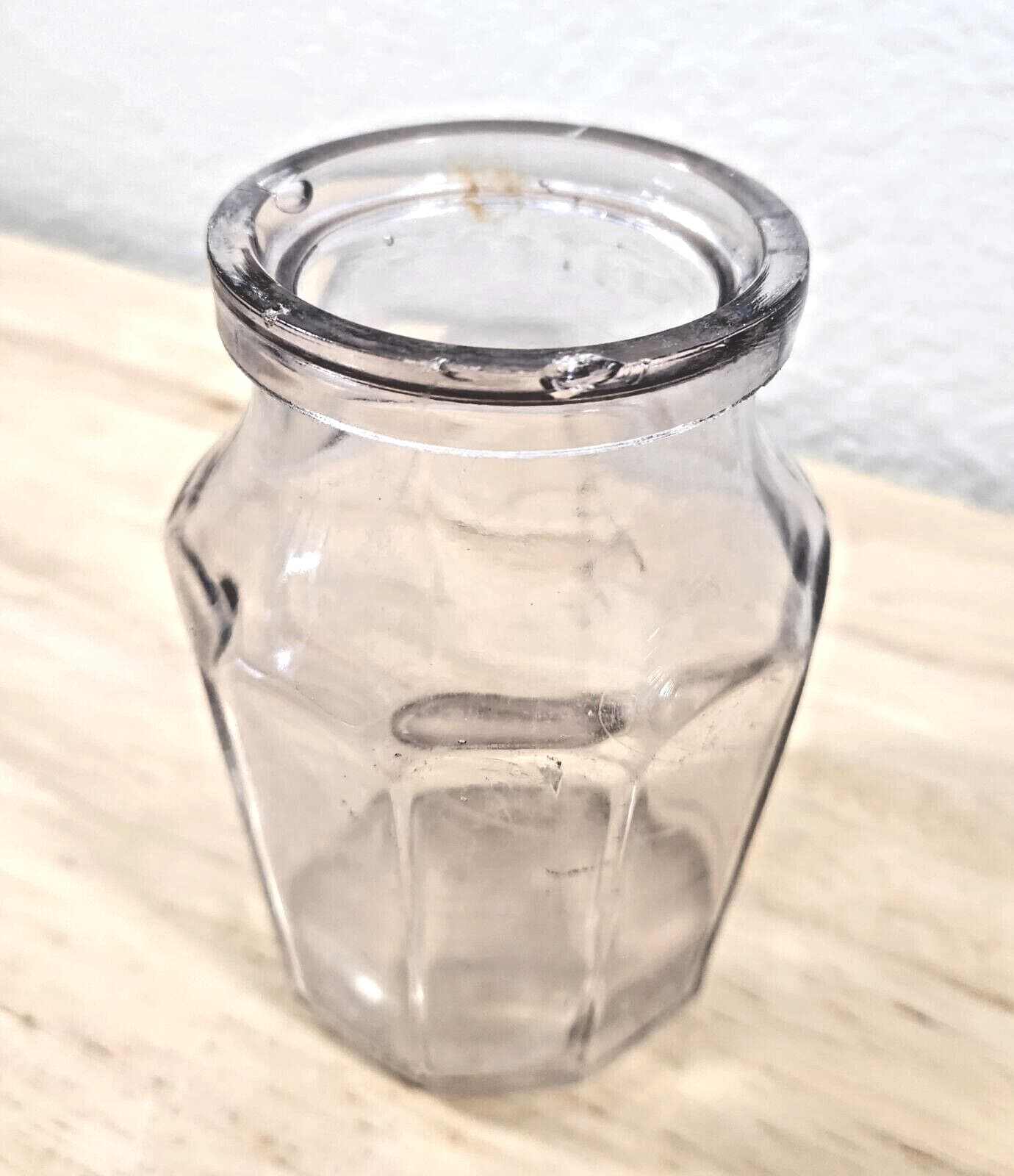 Antique 1920s AMETHYST Mustard Jar 10-Panel Design Condiment Bottle Embossed 363 2