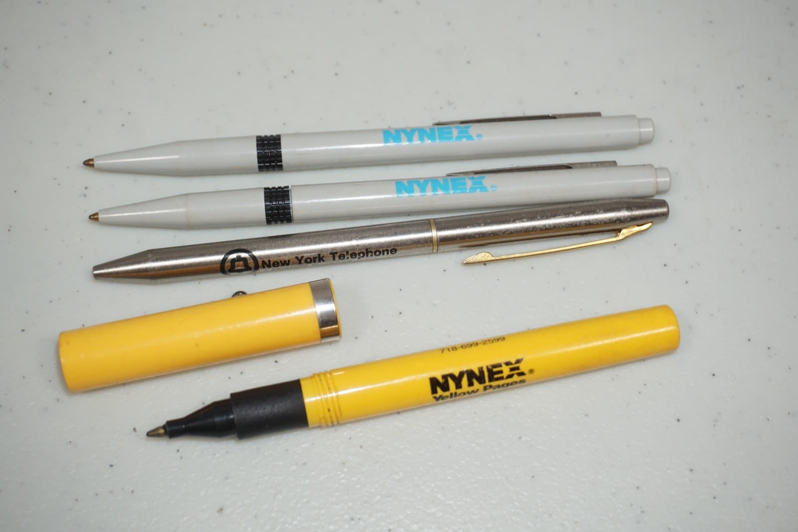 Lot of 4 NYNEX NY Telephone Co. Ballpoint Pens Vintage 1980's (no ink) 5