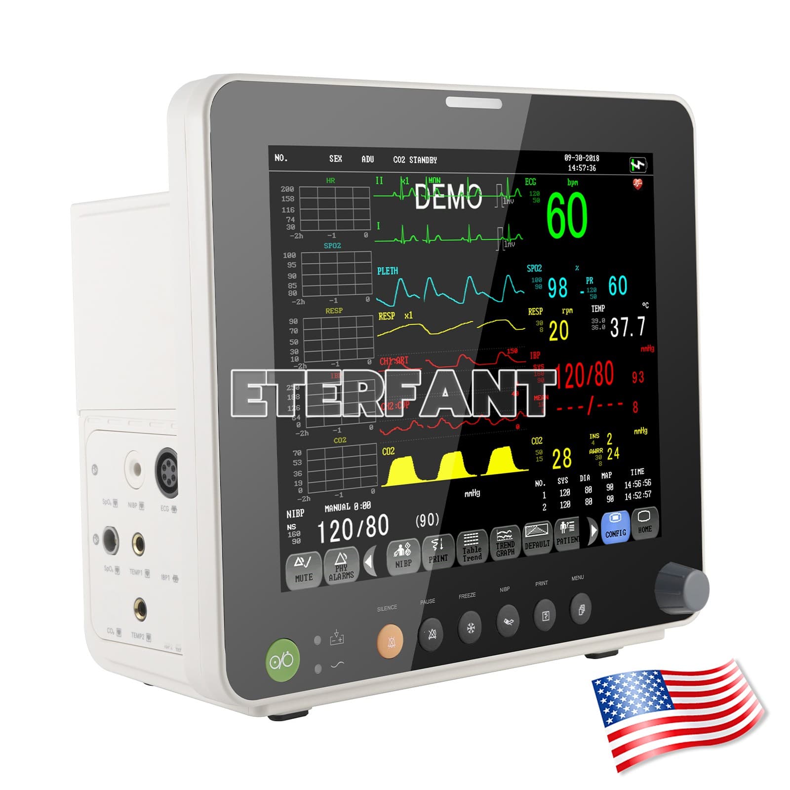 Patient Monitor ICU CCU Vital Sign For Hospital ECG NIBP RESP TEMP SPO2 PR 6