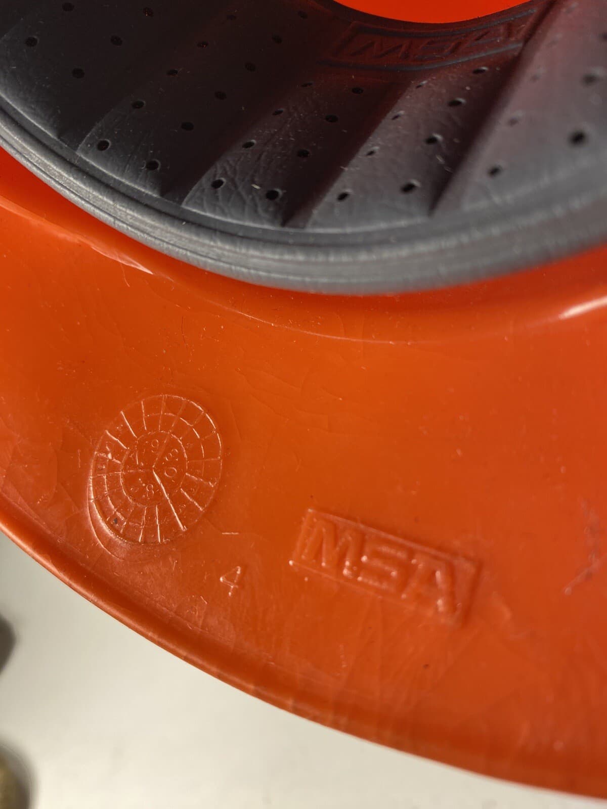 Missouri Pacific Railroad Hard Hat MSA V-Gard  1970’s 6 1/2 - 7 3/4 5