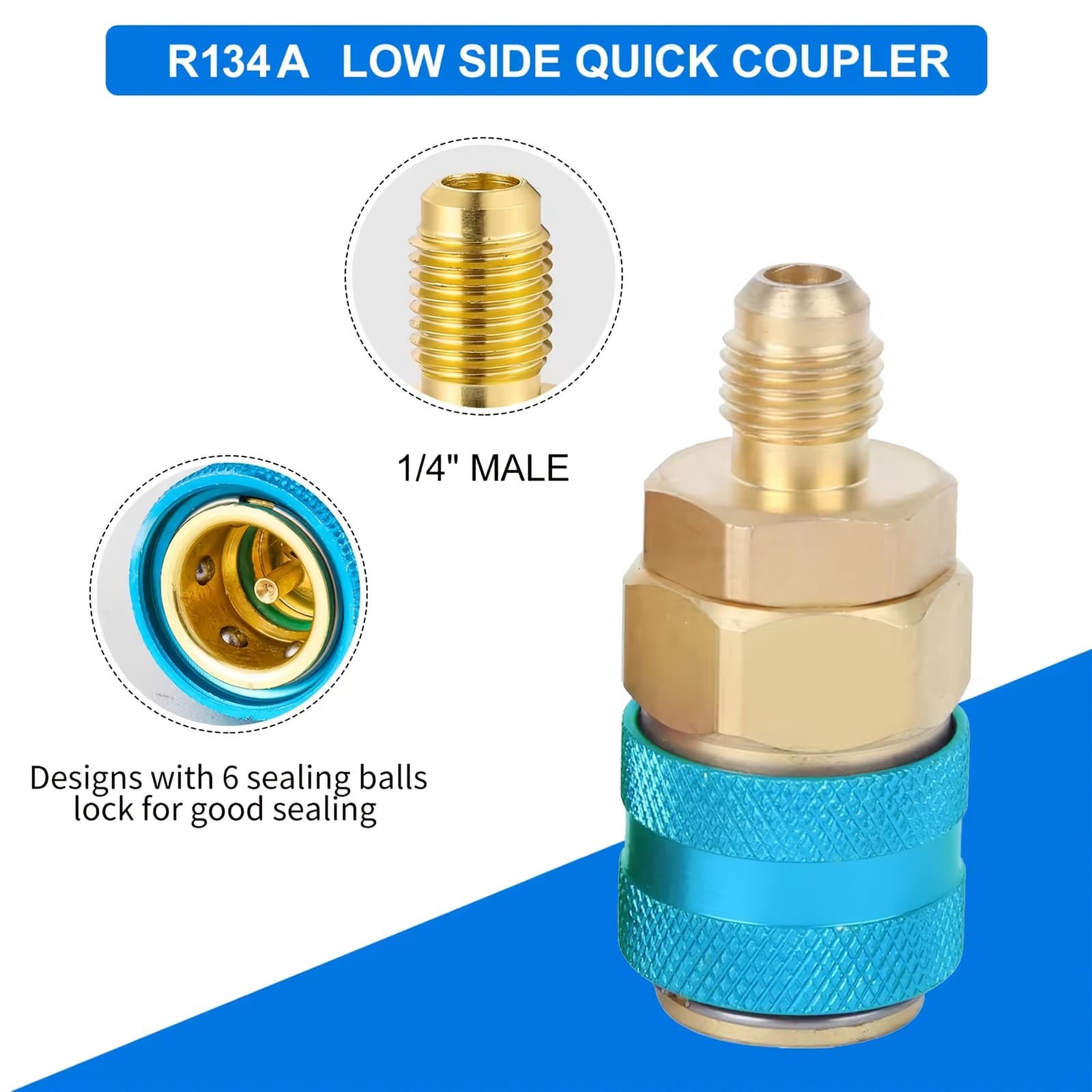 Air Conditioner Refillable Refrigerant With Low-Pressure Connector And Gauge 5