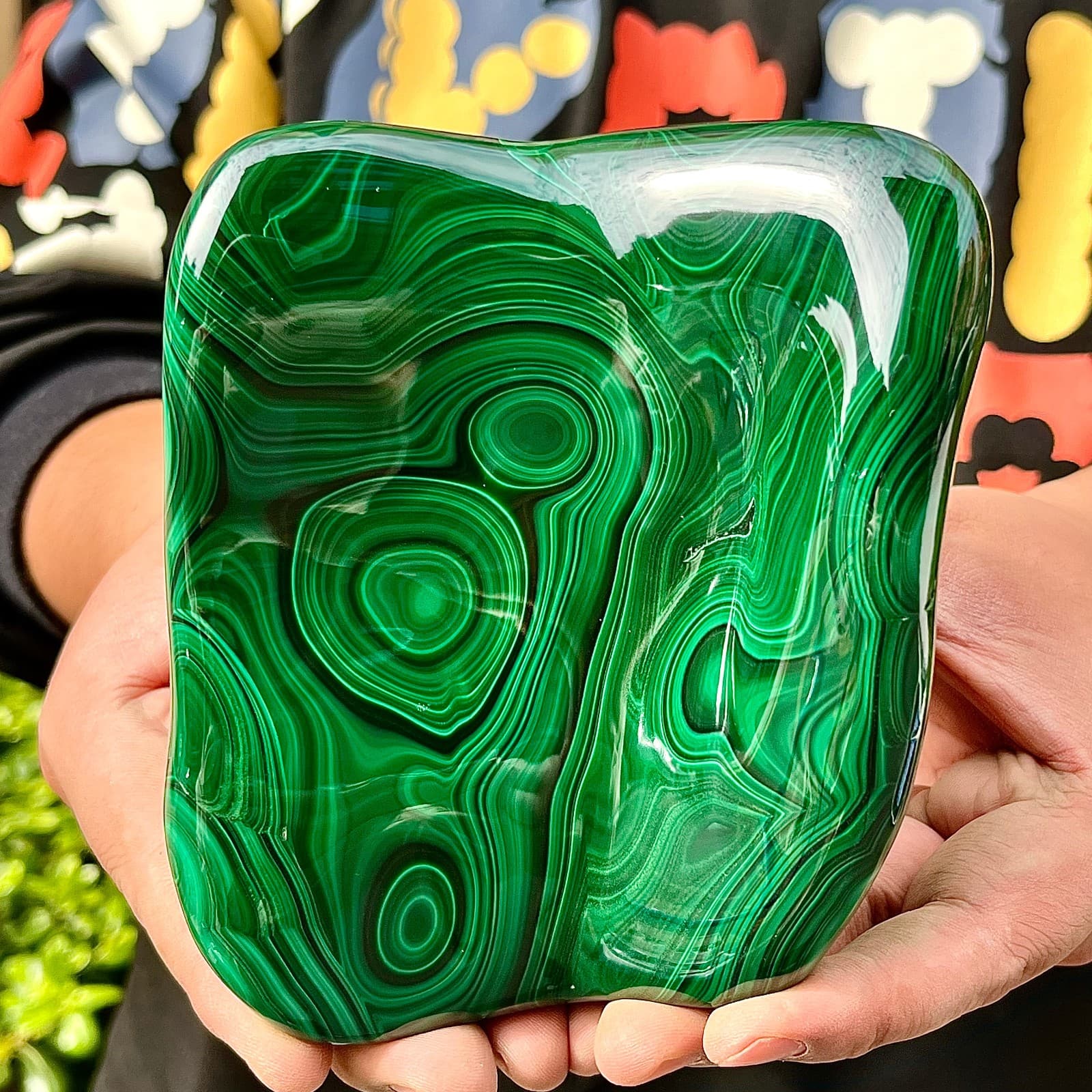 4.2LB Natural glossy Malachite transparent cluster rough mineral sample 5