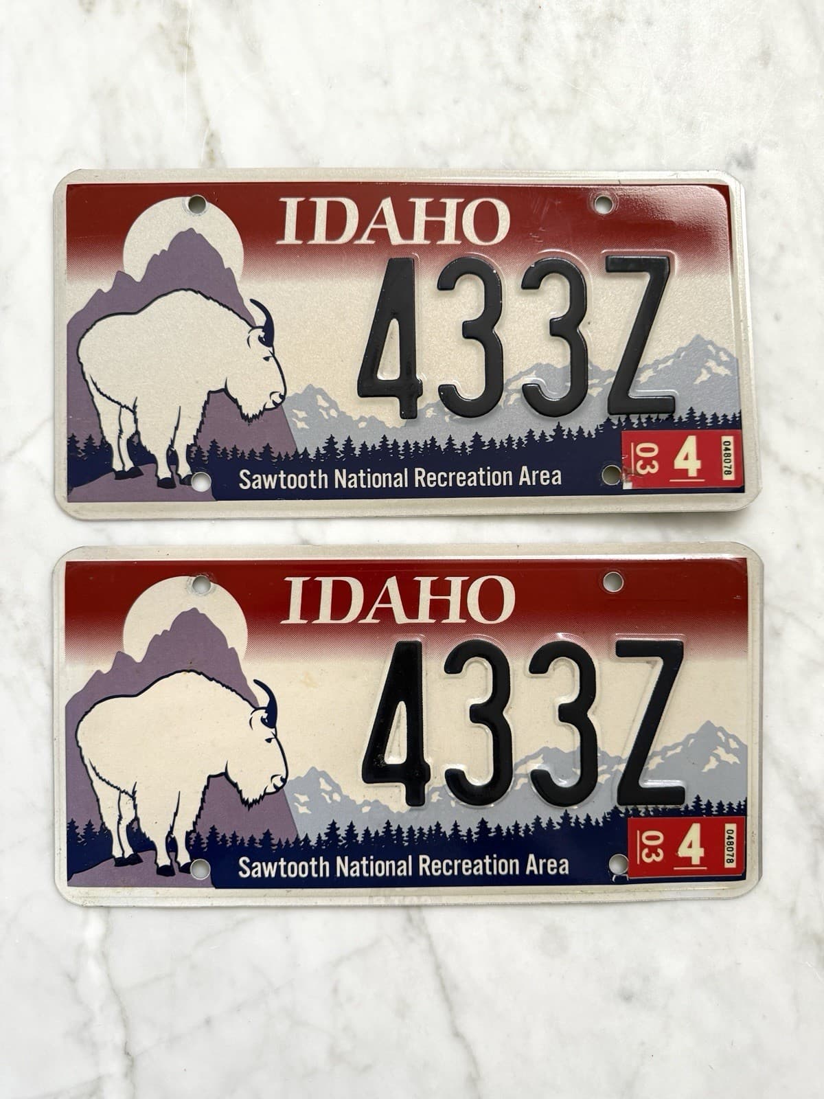 RARE Vintage Idaho Sawtooth National Recreation Area License Plates Matching Set