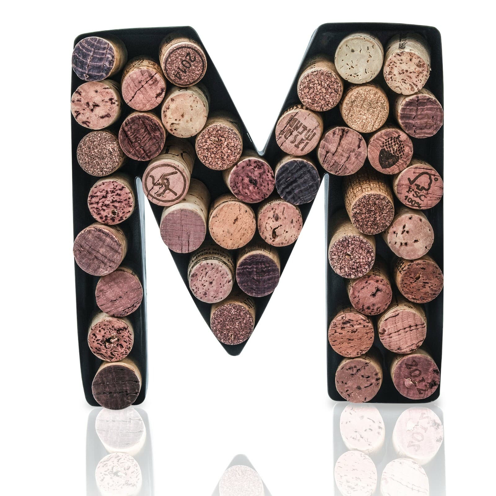 Made Easy Kit Metal Letter Wine Cork Keepsake Holder Monogram w/Wall Mount Kit 4