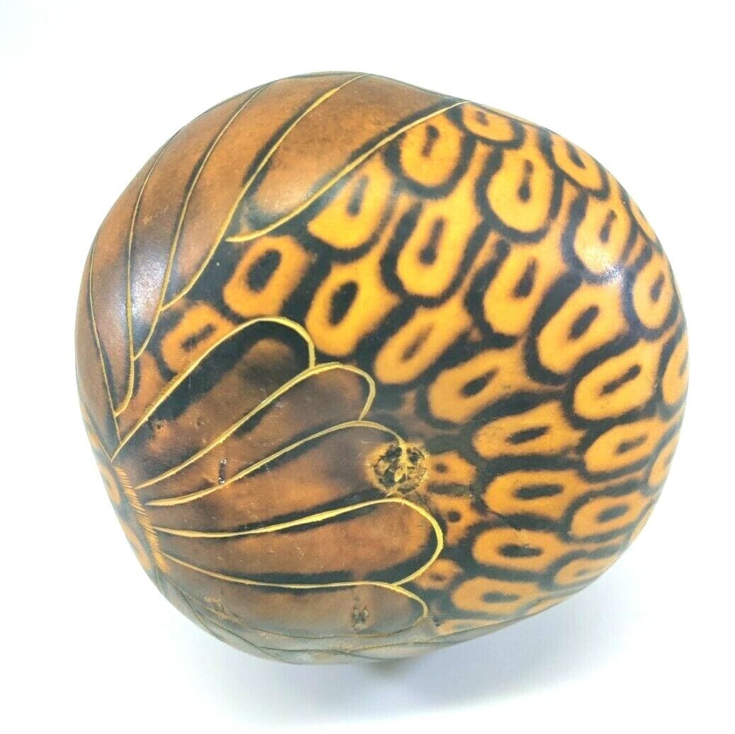 Carved Gourd Carved Rattle Shaker Bird 11 in. Tall 6