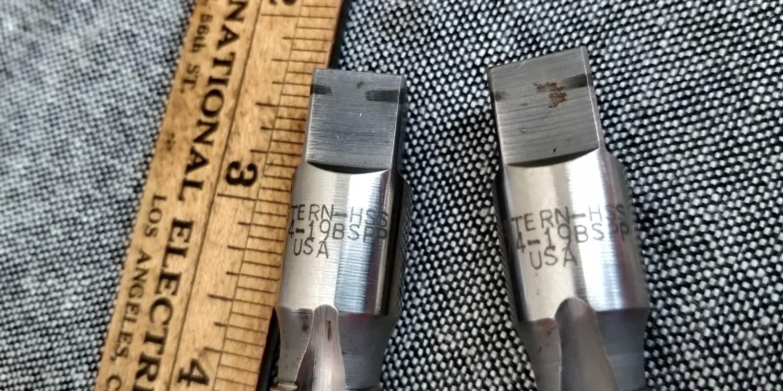 2 pieces WESTERN USA  1/4" - 19 BSPP British Standard Pipe Parallel Tap HSS 4