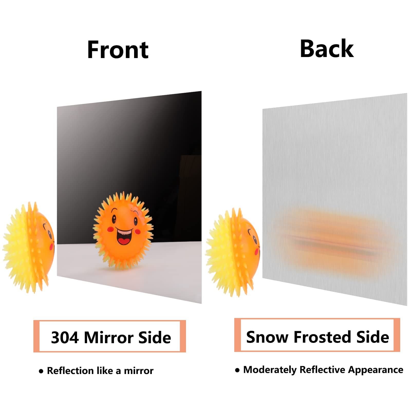 Stainless Steel Mirror Sheets 12” x 12” Thin Metal Plates for DIY & Crafting 3