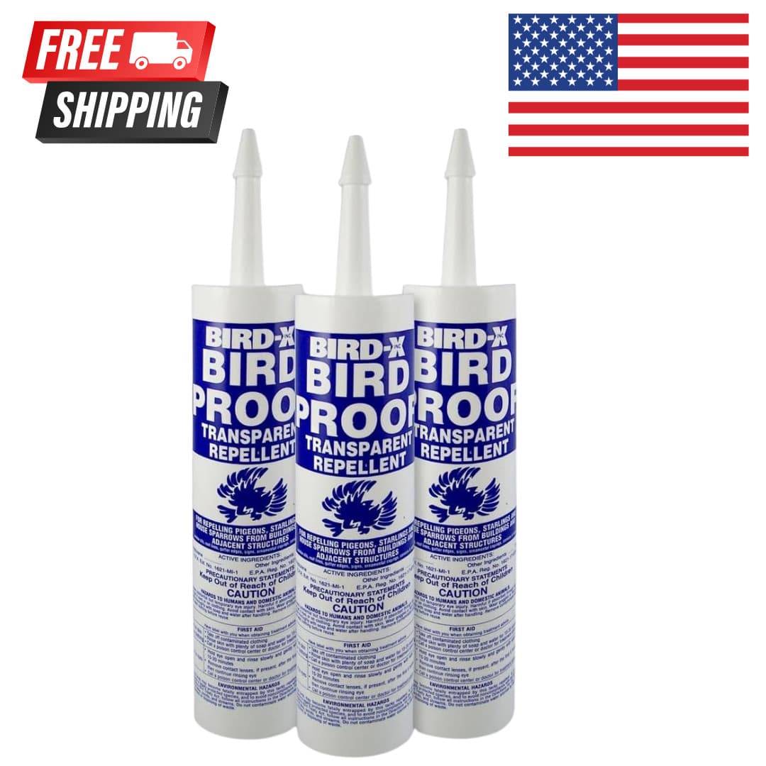 Bird-X Bird Proof Gel Repellent Transparent Deterrent NonToxic 10oz 3PK