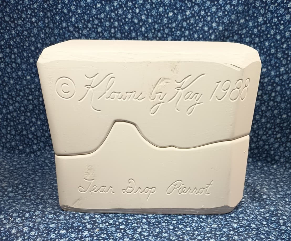 Vintage Ceramic Slip Mold Set Klowns by Kay Large Teardrop Pierrot Sweetheart 4