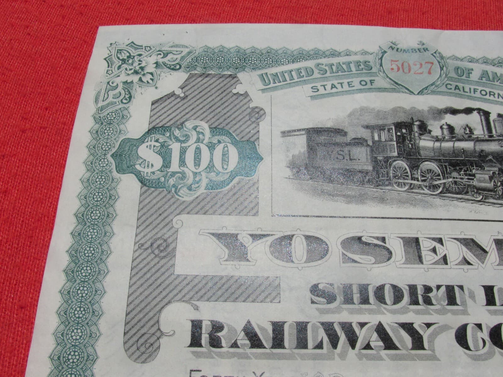 YOSEMITE SHORE LINE RAILWAY  BOND LOT CO 4
