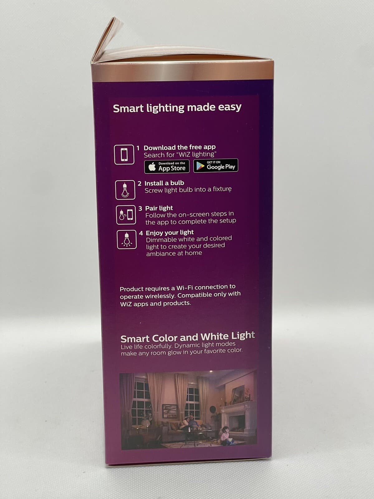 Philips Wiz Smart Wi-Fi Recessed Down Light Kit 5/6in LED 65W Full Color & White 4