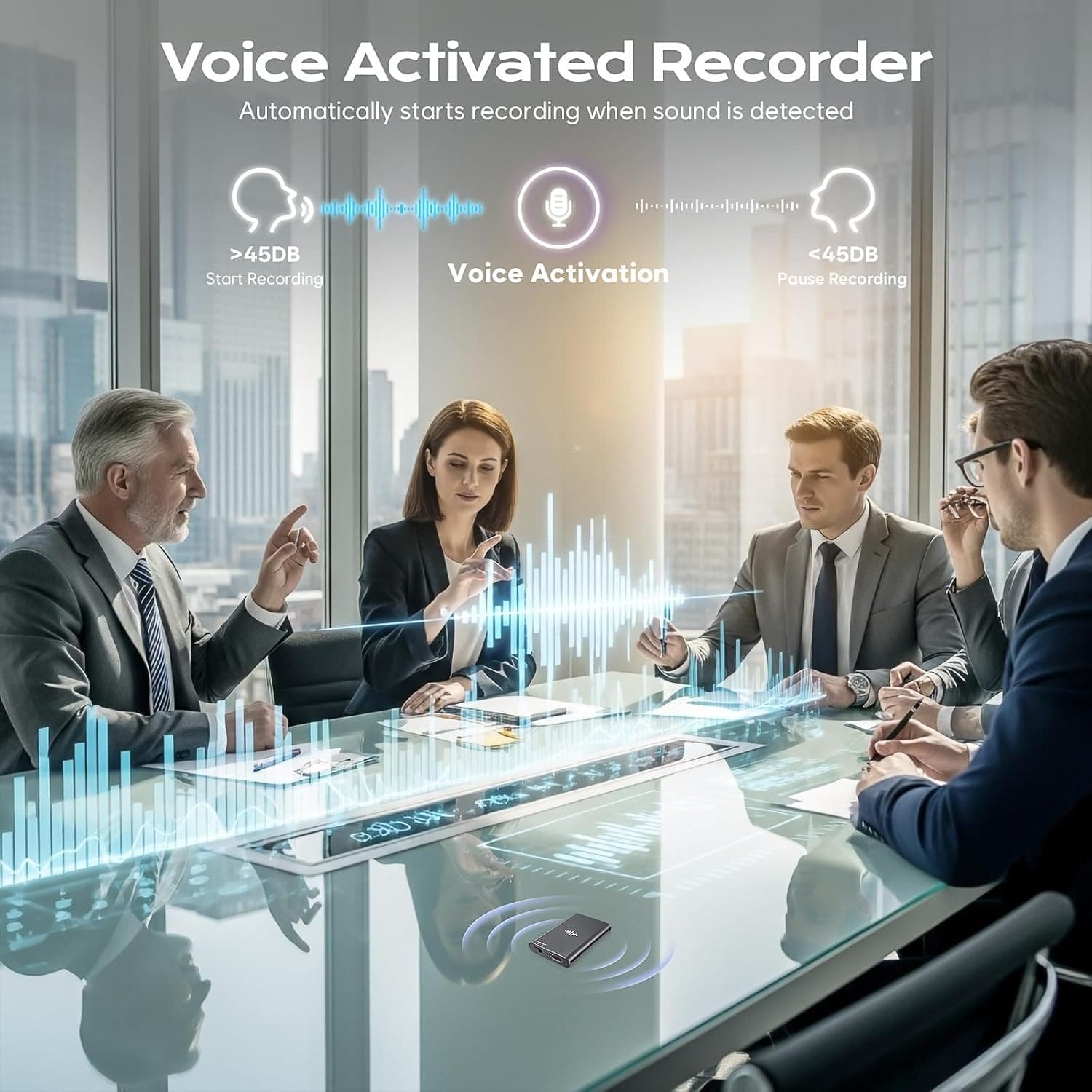 64GB Magnetic Voice Recorder -  Voice Activated Recorder Ai-Intelligent Noise Re 5