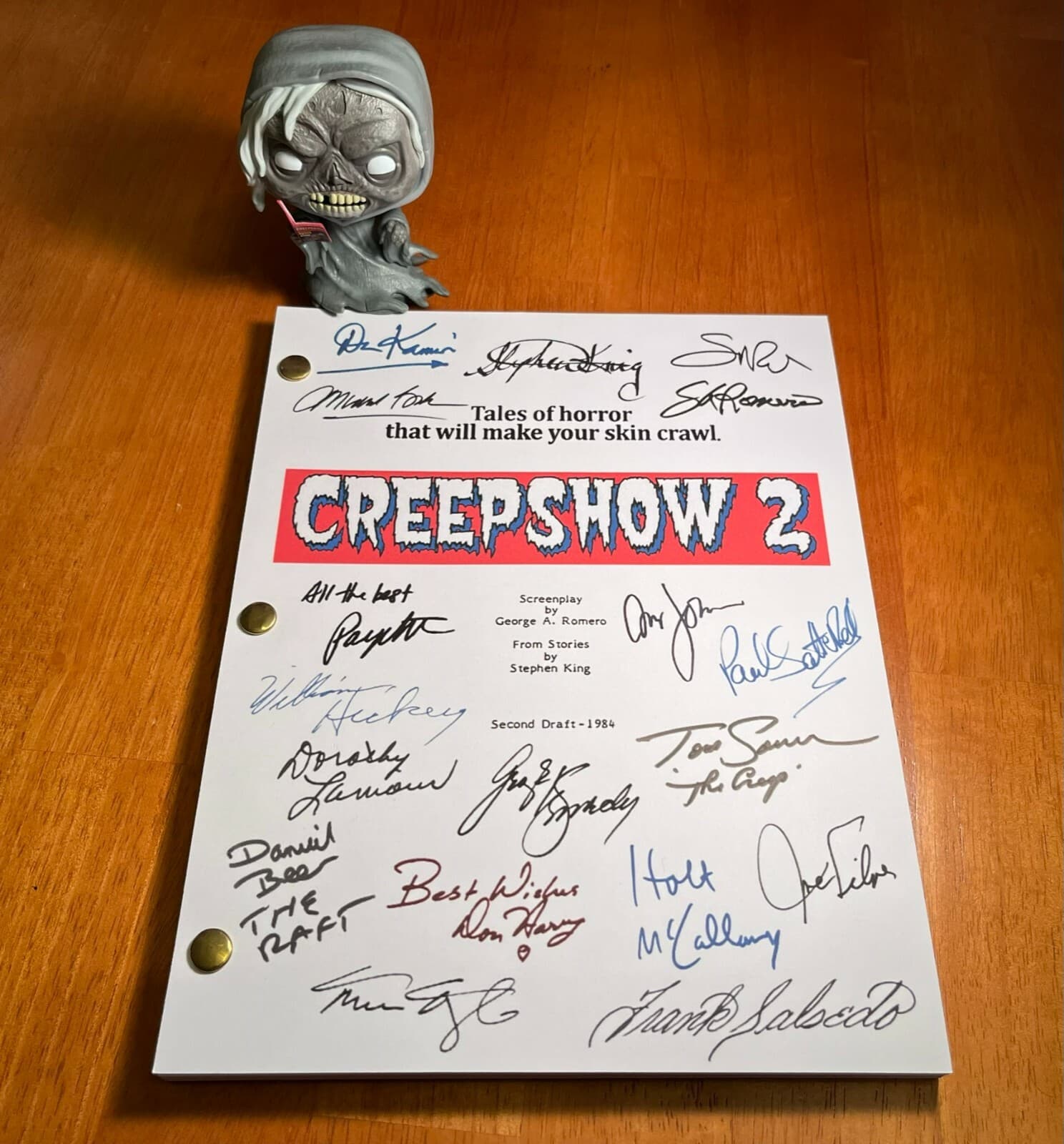 Creepshow 2 Script- 2nd Draft- Includes Pinfall- Cast-Signed- Autograph Reprints