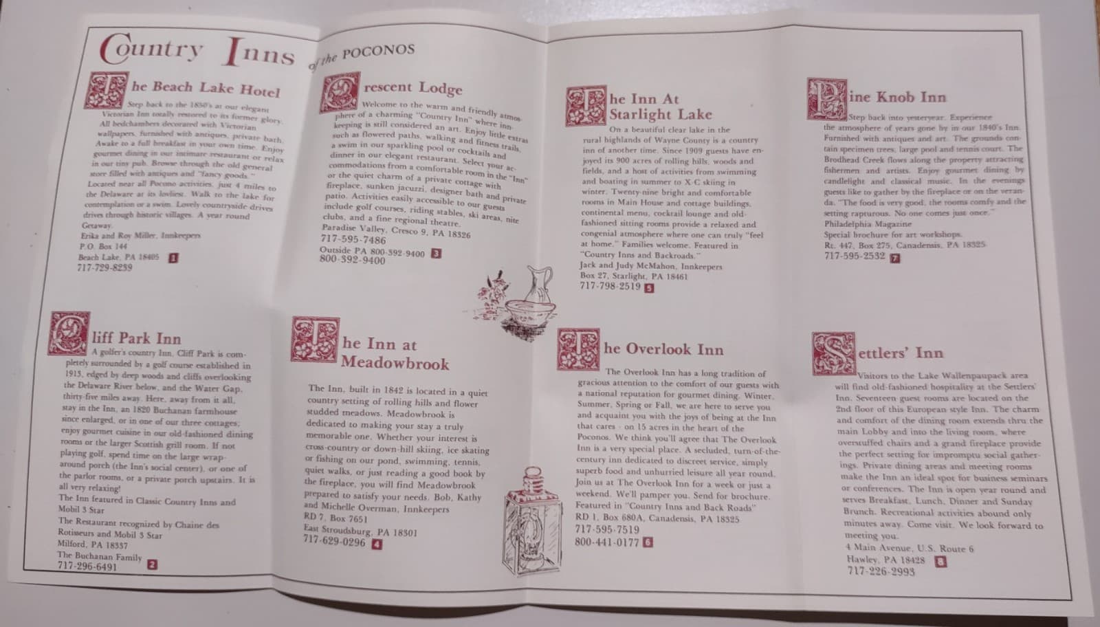 Country Inns Of The Poconos defunct - Pennsylvania PA - 1970's-80's Brochure 2