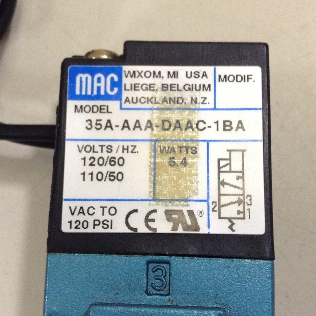 MAC Solenoid Valve 35A-AAA-DAAC-1BA Used #83916 3