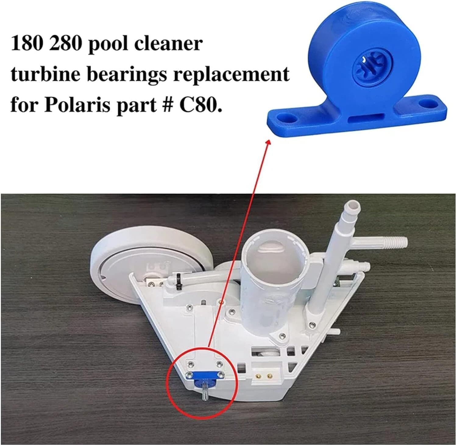 2 PK 280 Drive Shaft Turbine Bearing C80 For Polaris 280 Pool Cleaner 5