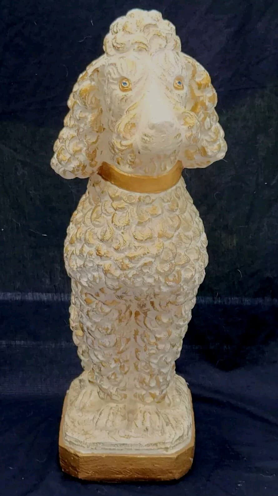 Vtg Mod Mid-Century French Poodle Statue Stone Garden Sculpture Concrete EX+ Cod 2