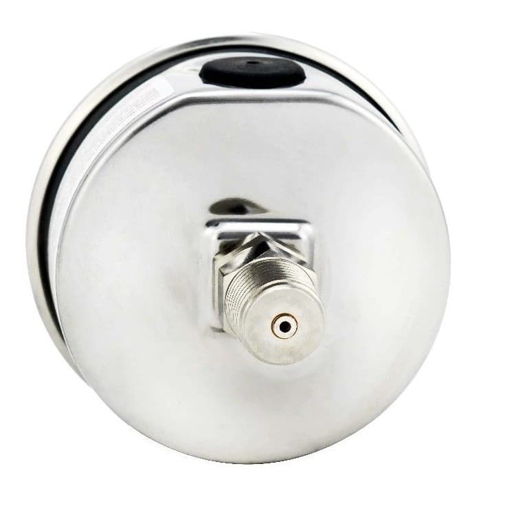 2" Pressure Gauge, Stainless Steel Case, Liquid Filled, Back Mnt, 1500 Psi 3