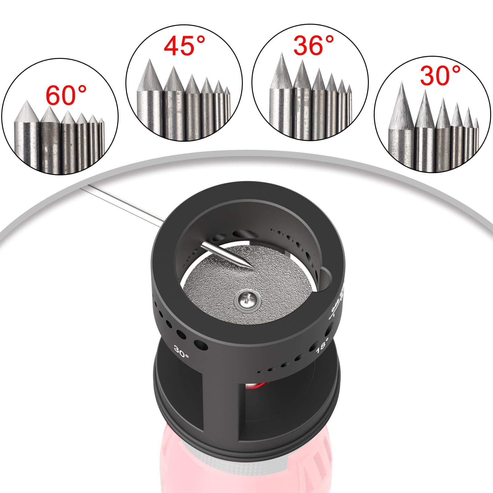 TIG Welding Tungsten Electrode Grinder Sharpener Tool, Multi-Angle, w/ Cover 4