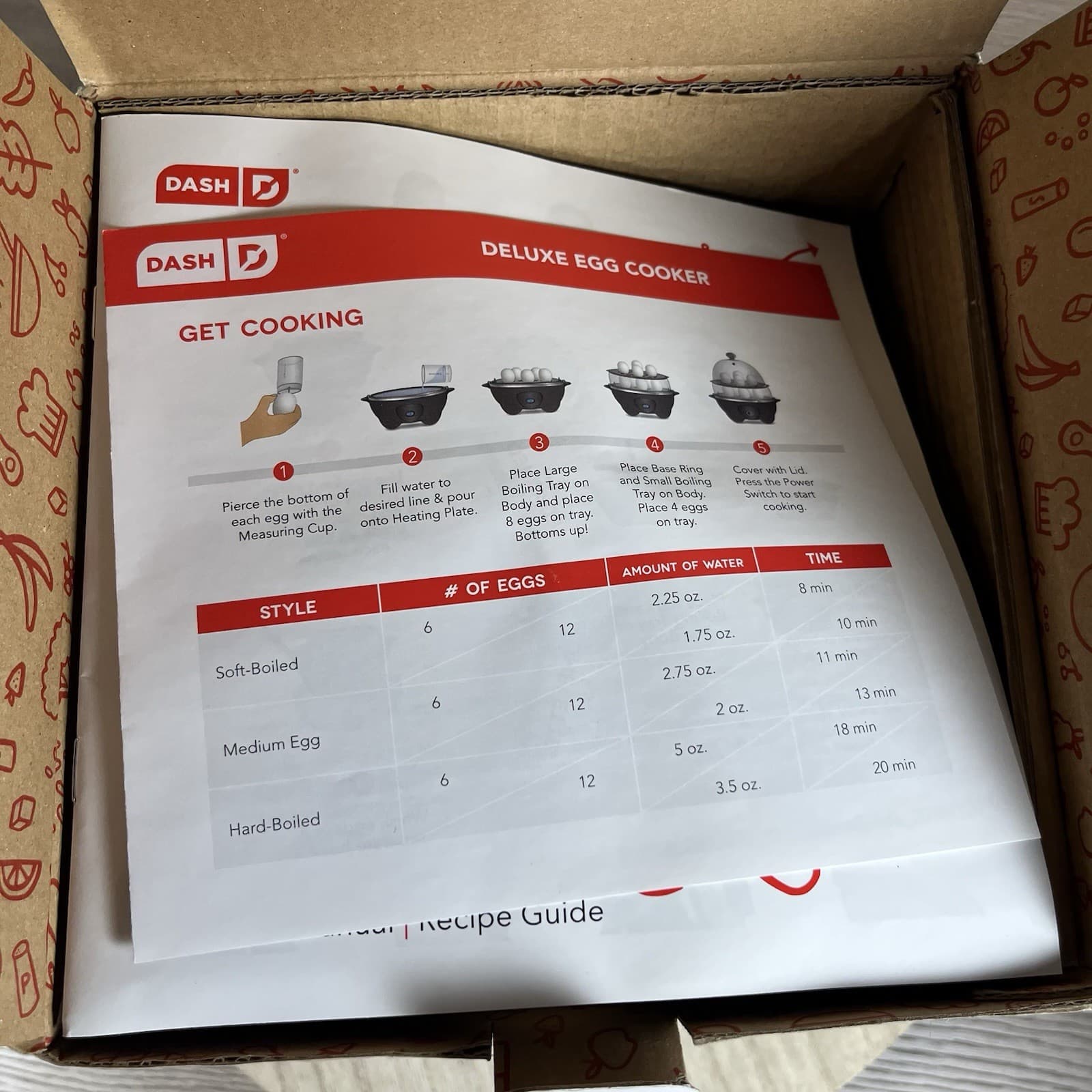 DASH Deluxe Egg Cooker 12 Eggs Capacity Electric Hard Boiled Poached Soft Boiled 6