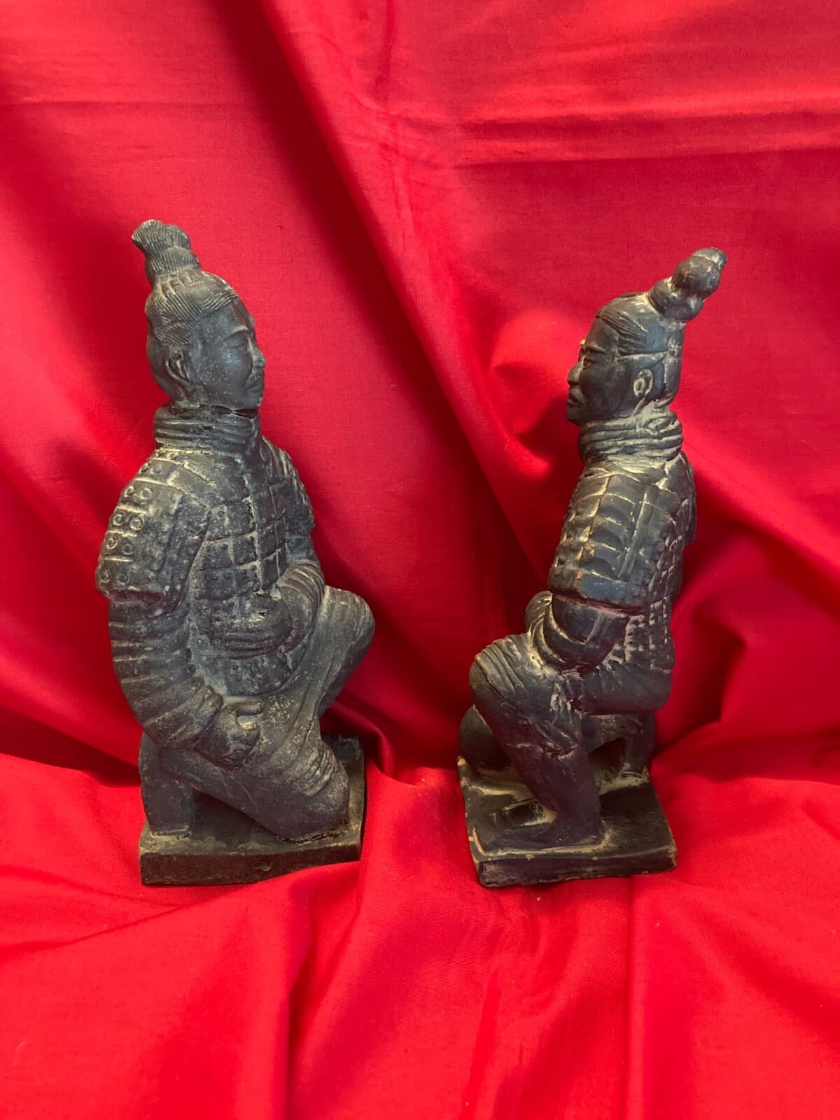 Lot of 2 Vintage Chinese Qin Shi Huang Terracotta Soldiers Figurines/Statues 2