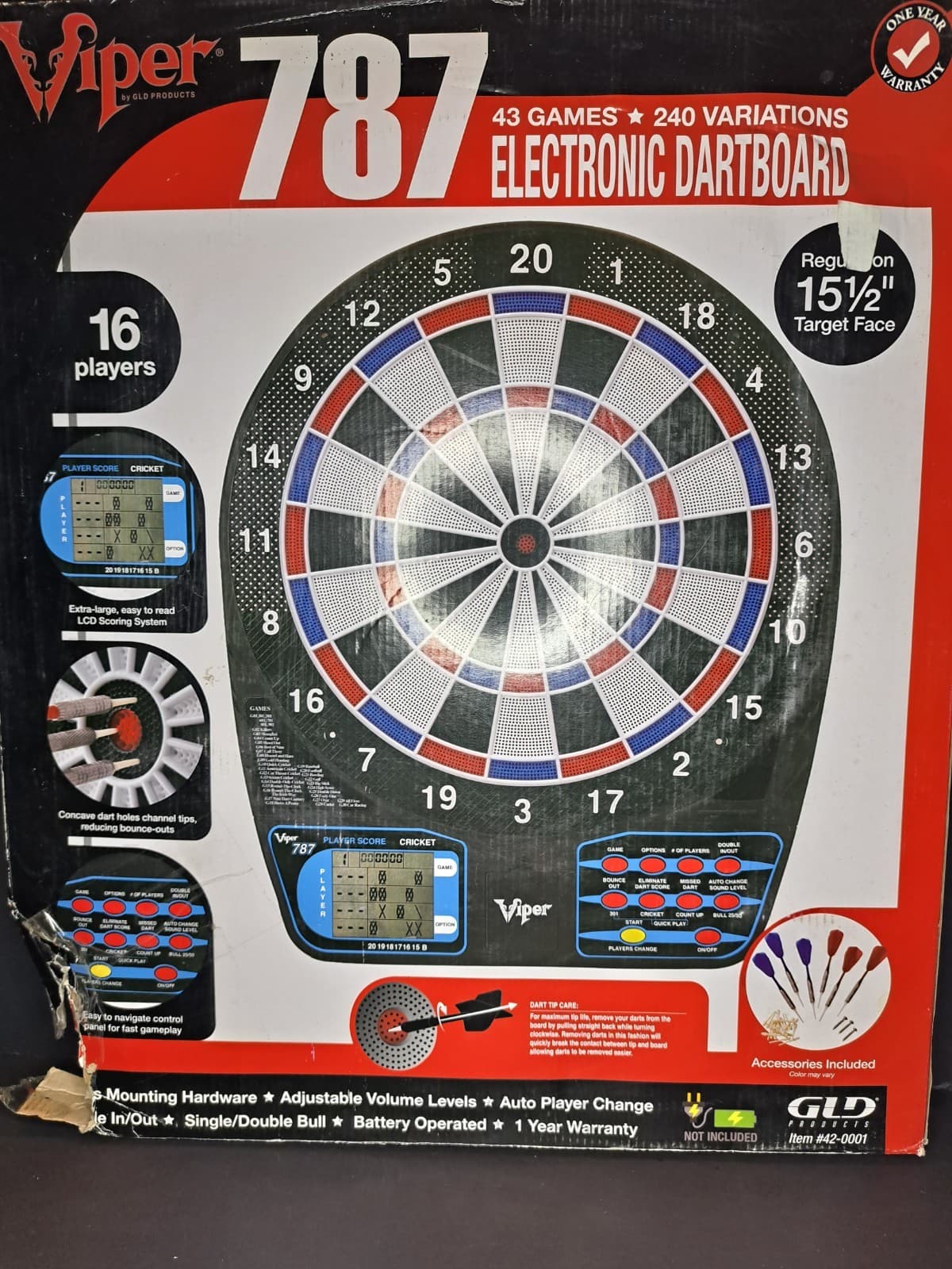 Viper 787 Electronic Dartboard 35 Games up to 16 Players NIB FREE SHIPPING! 2