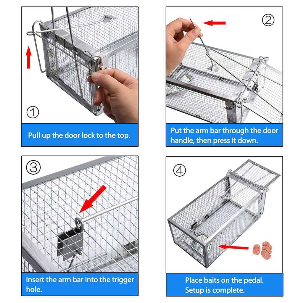 1-4X Live Humane Cage Trap For Squirrel Chipmunk Rat Mice Rodent Animal Catcher 2