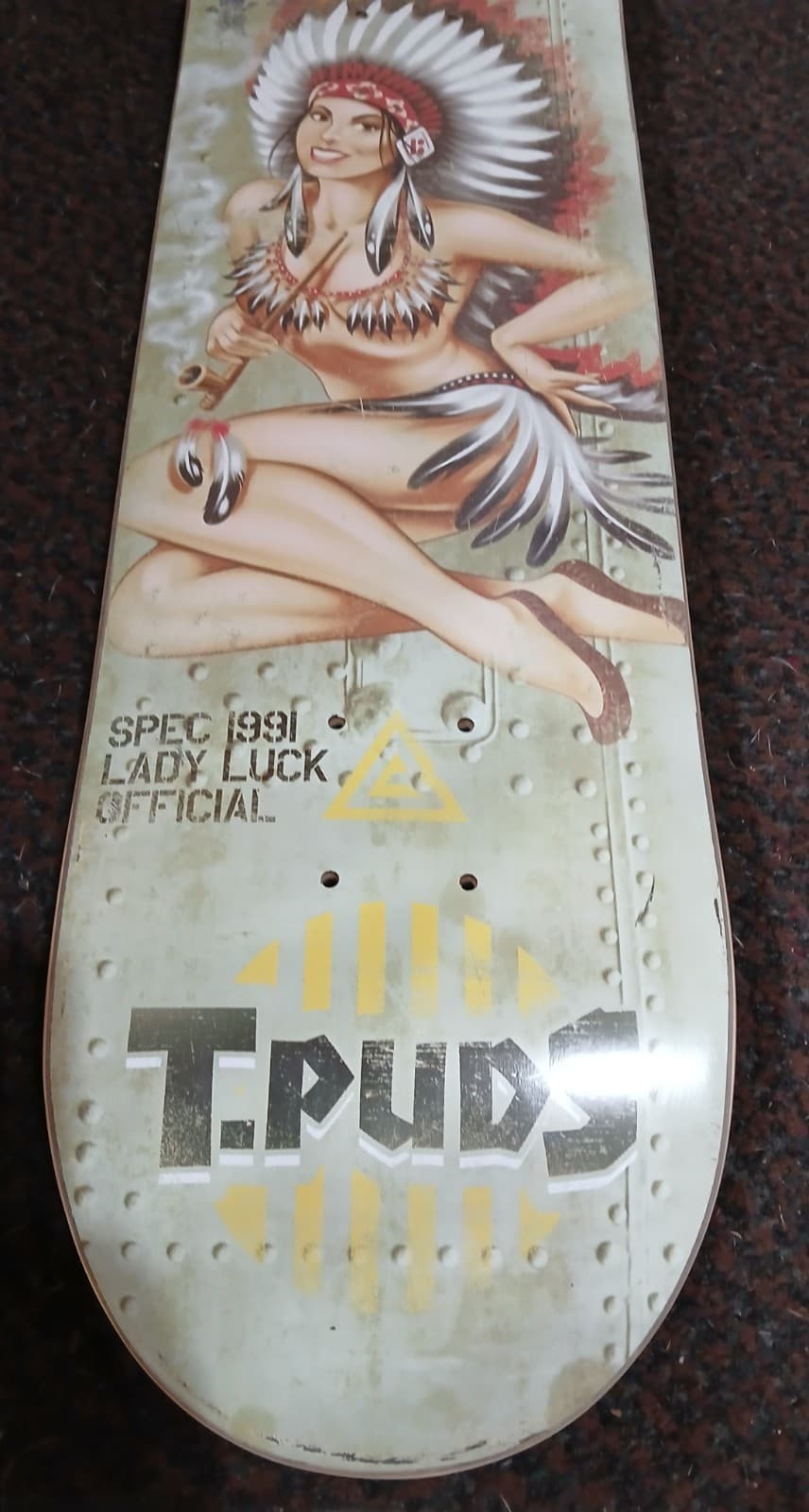 Plan B Torey Pudwill TPud Skateboard Deck Spec 1991 Lady Luck Indian Maiden 4