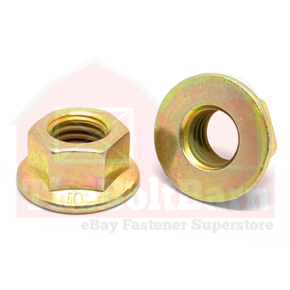1/2"-20 Grade 8 Hex Flange Top Lock Nuts Zinc Yellow Fine Thread (Pick Qty)
