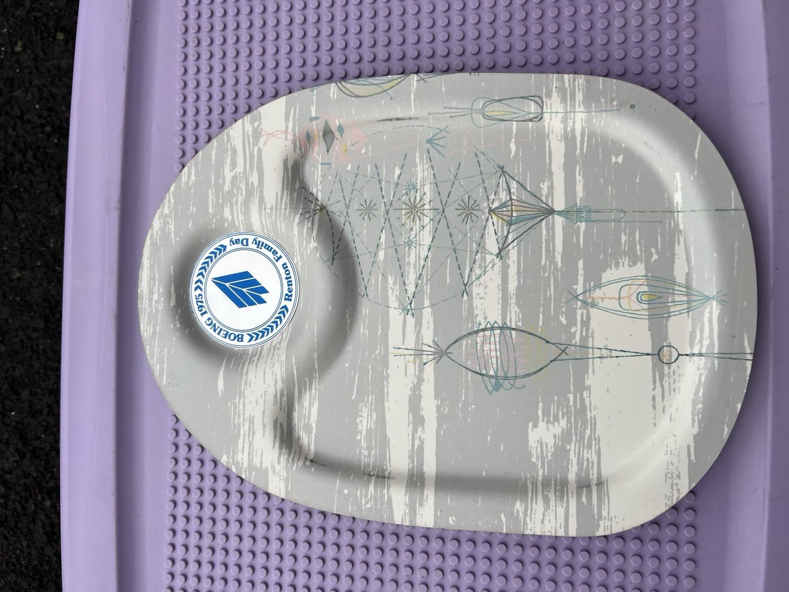 Vintage Boeing Family Day 1975 Metal Tray – Mid-Century Modern Design 6