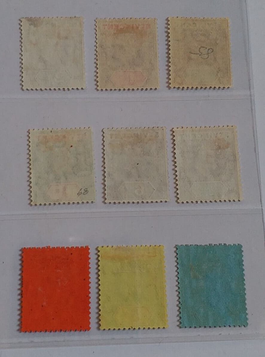 ST. VINCENT 1904 KE VII 1/2d to £1 SG 85 -93 Sc 82 - 89 wmk MCCA set 8 MLH/MH 2