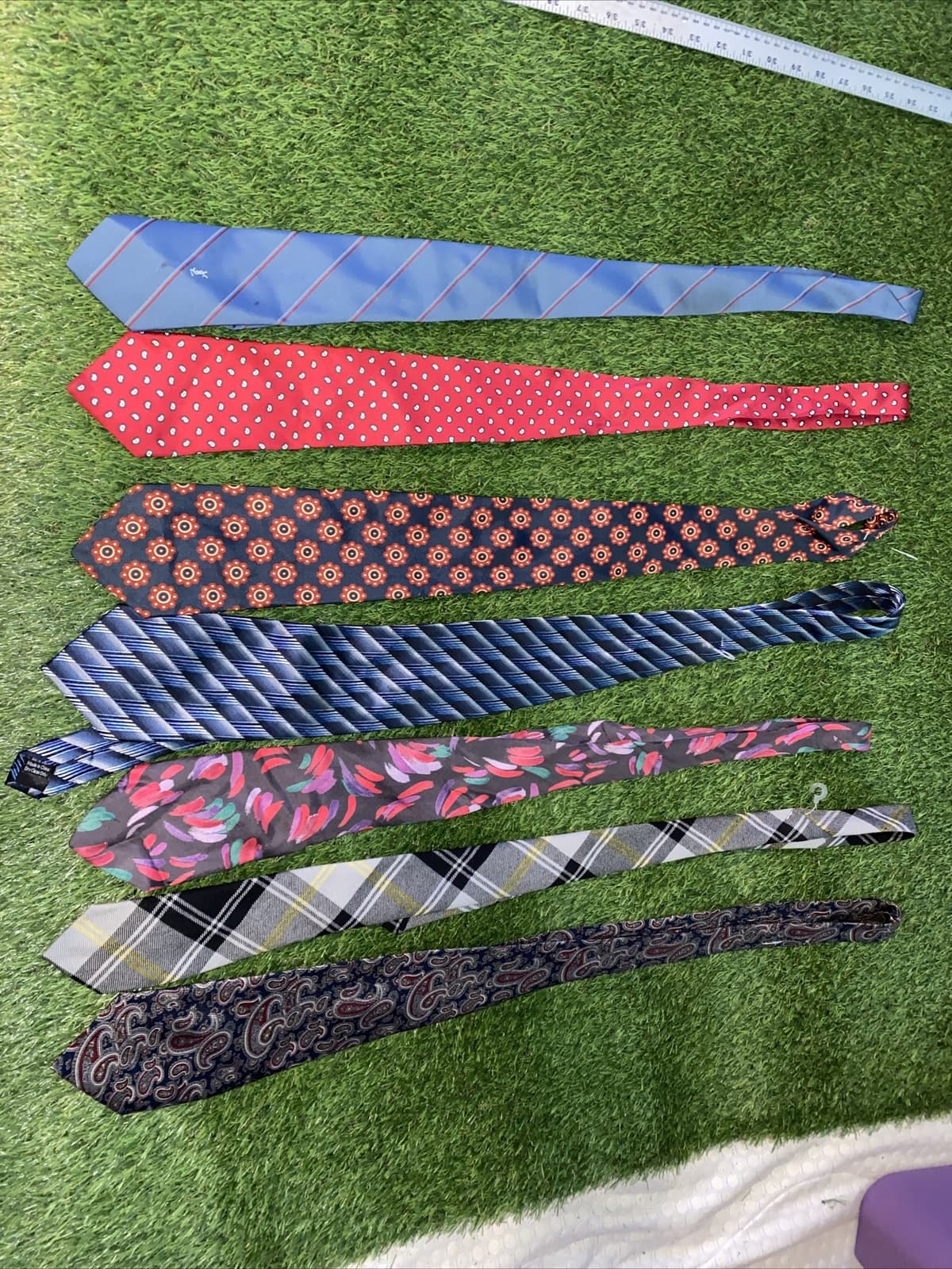 Lot Of 7 Adult Mens Ties Luxury Vintage Current Mix Yves Saint Laurent  3