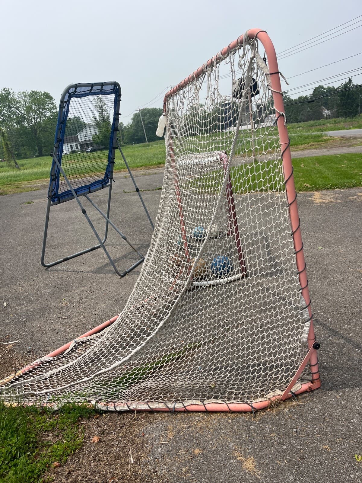 Foldable Lacrosse Goal with net, used regulation size   2