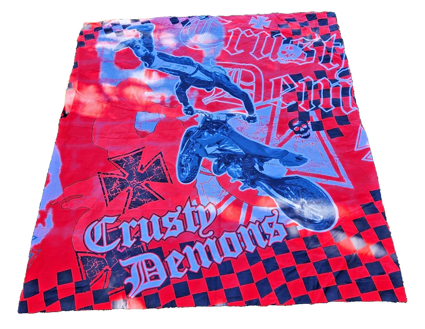 Rare! Giant CRUSTY DEMONS of DIRT Fabric Banner Poster Freestyle MX MotoCross 7'