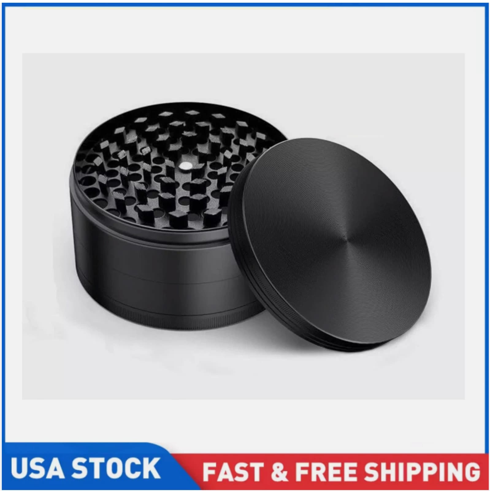 2.5" 63mm Tobacco Herb Grinder Spice Large Alloy Smoke Crusher 4 Pieces Metal