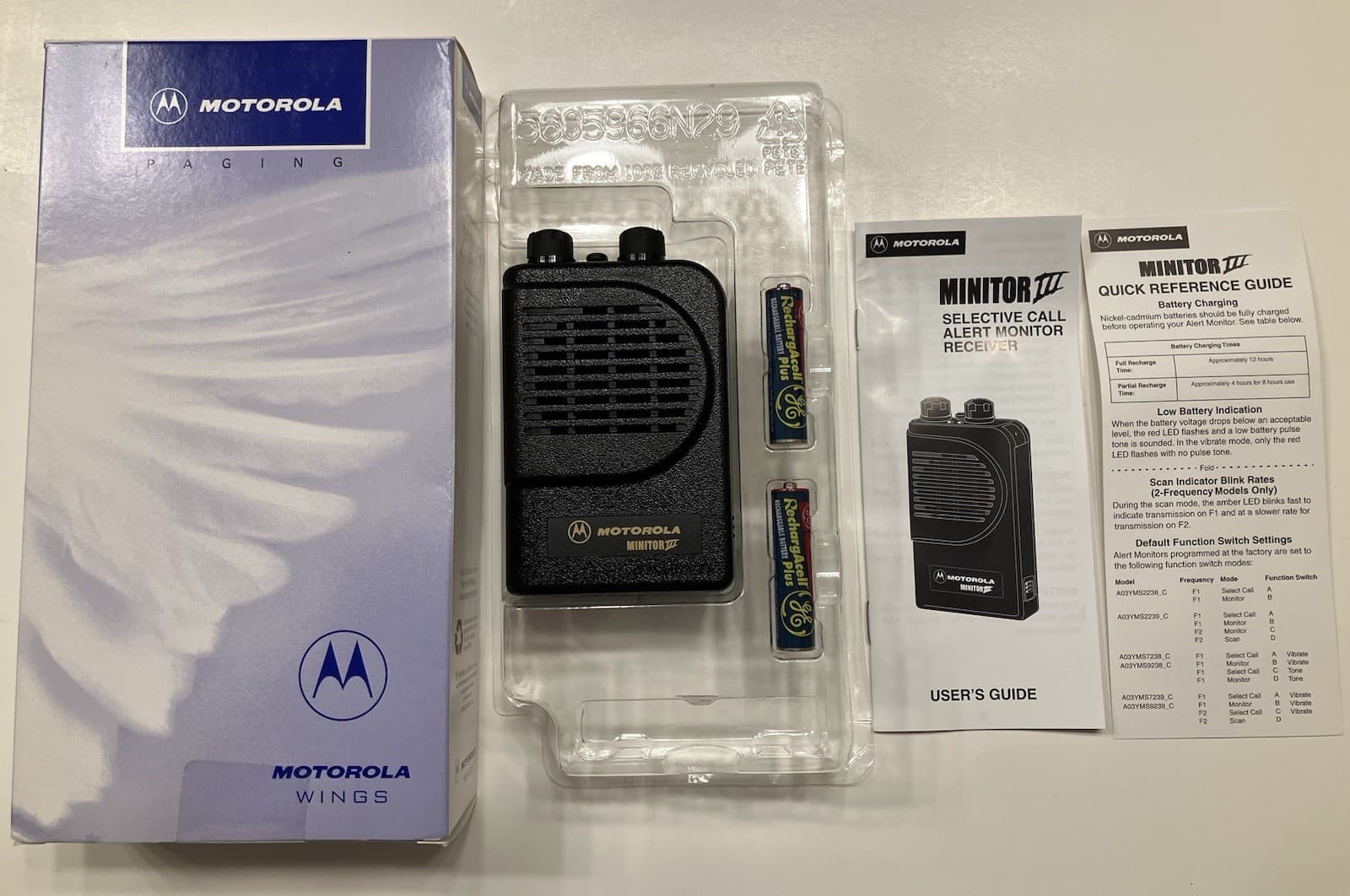 NEW MOTOROLA MINITOR III (3) UHF PAGERS 457.300-464.6750 MHz NSV 2-CH GMRS MED 2