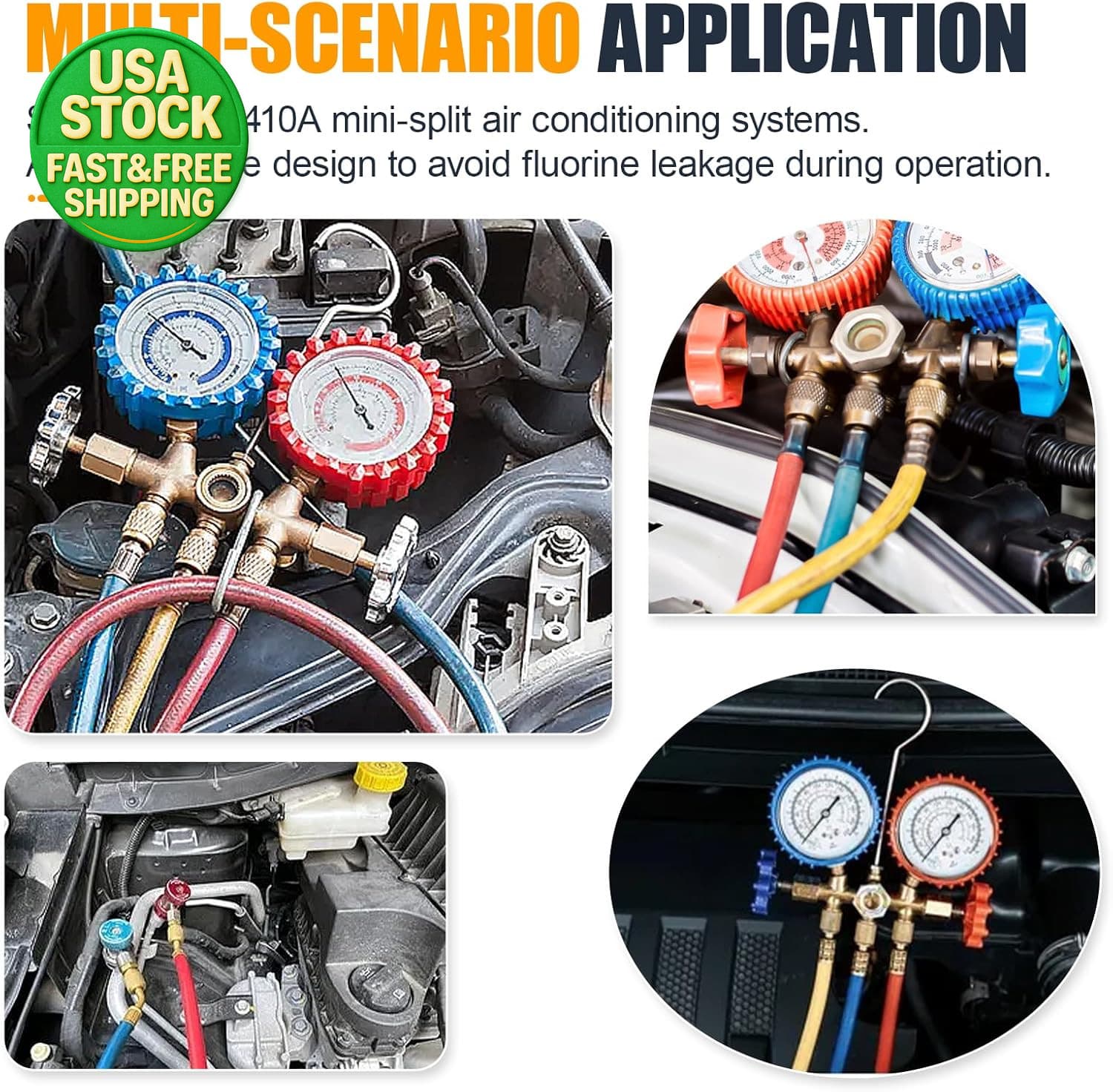 R410A Adapter 5/16 SAE Female to 1/4 Male Flare Straight Angled HVAC Fitting 6