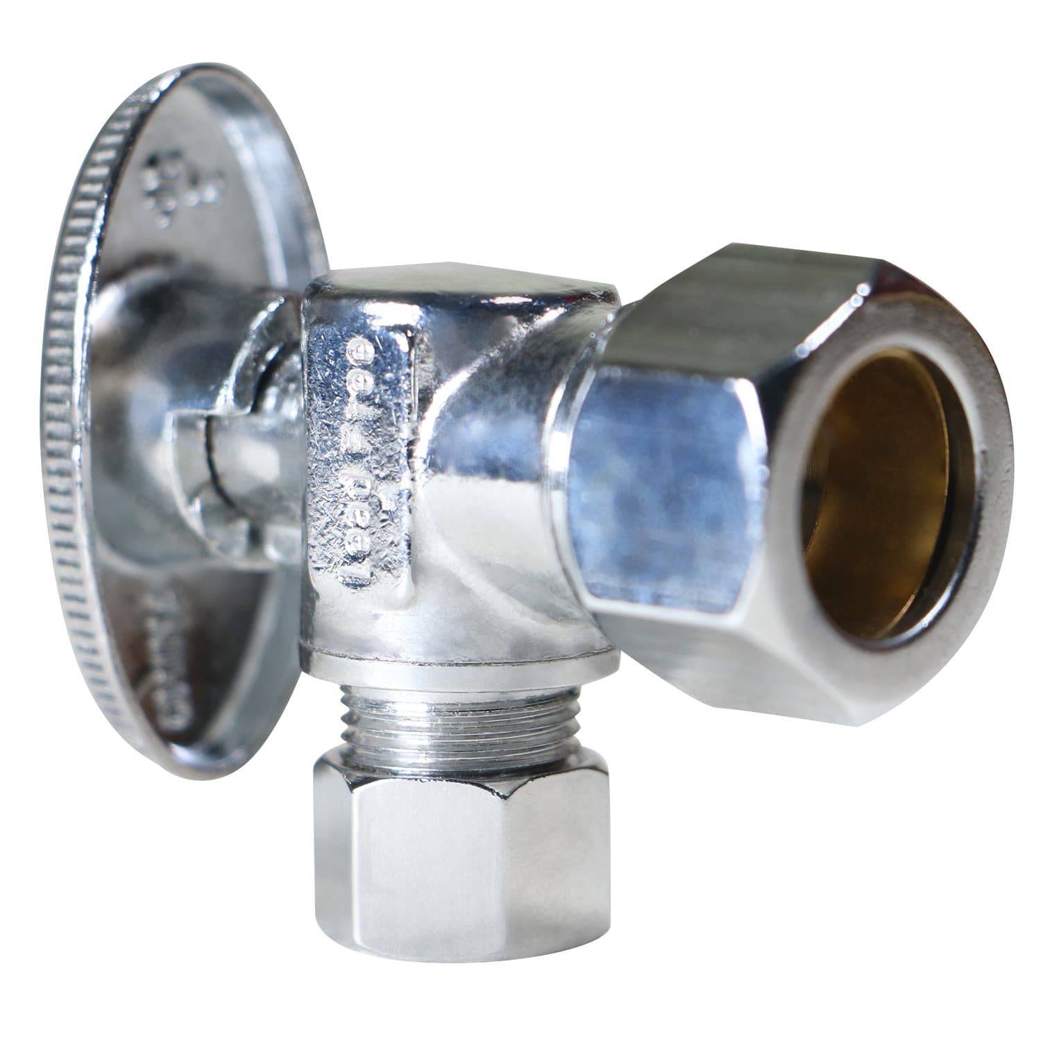 100) XFITTING 5/8" x 3/8" OD Compression Angle Stop Valve, 1/4 Turn, Lead Free 3