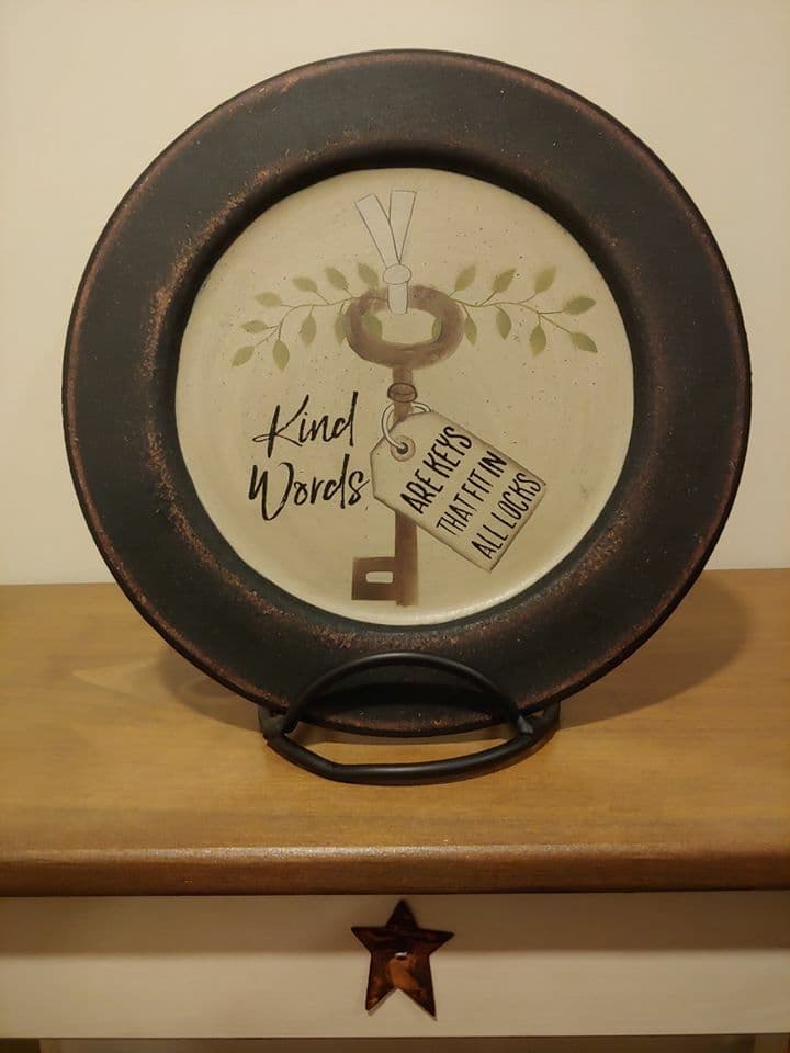 Plate or Picture easel stand - Amish made black wrought iron - Strong & Sturdy 3