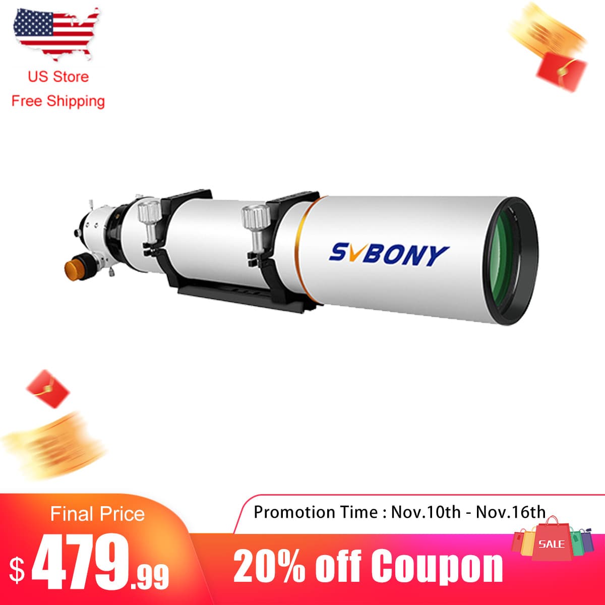 SVBONY SV503 102F7 ED Telescope OTA Professional astronomy Refractor Achromatic