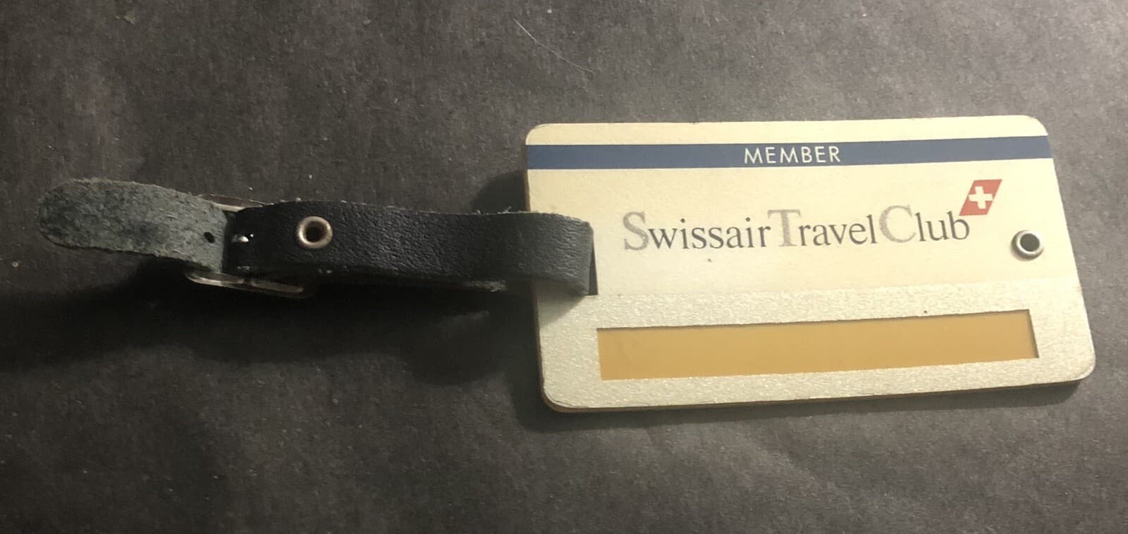 Vintage swiss air airline travel club member Pass card Luggage Tag SWISSAIR 2