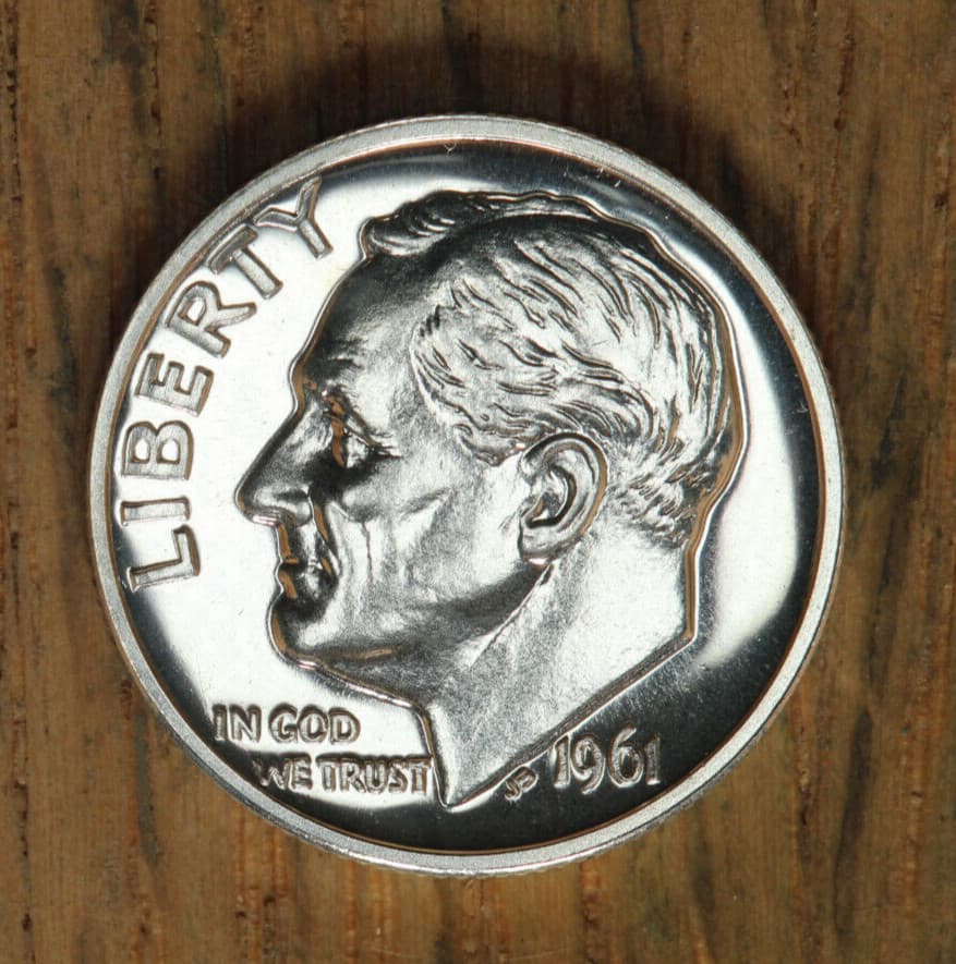 1961 (P) Proof Silver Roosevelt Dime 10¢ - Choice to Gem Proof 2