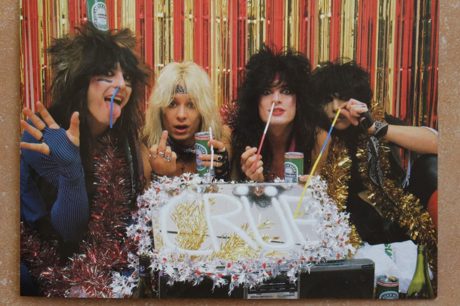 Motley Crue Shout At The Devil 1984 Christmas Card w/ Cocaine Sixx Mars Lee Neil 3
