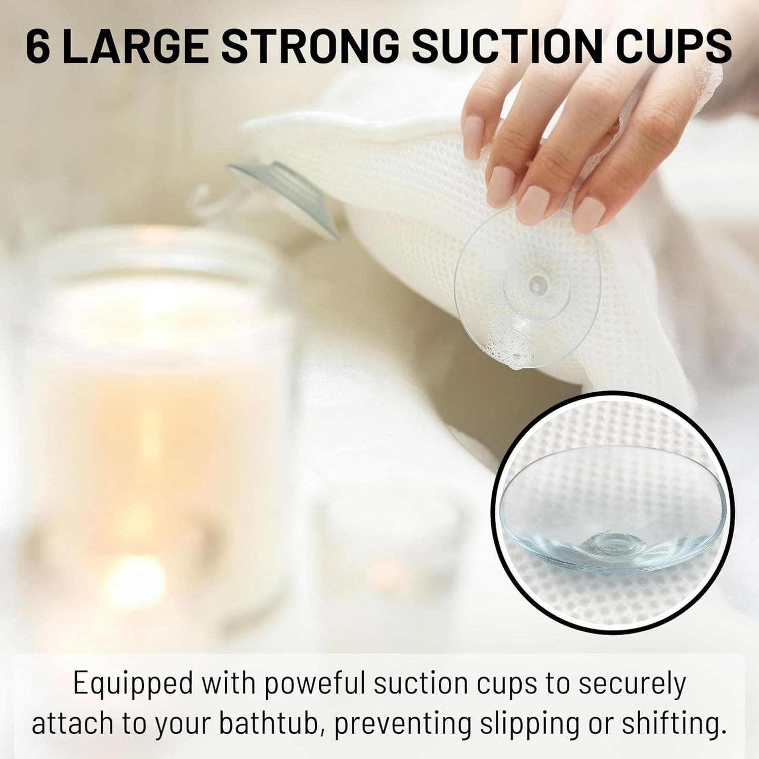 Bath Pillow for Tub Neck and Shoulder Support with Strong Suction 4